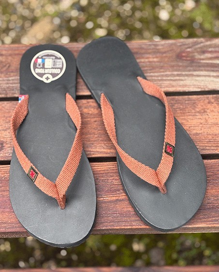 Tongs Mixtes Cuir MOOREA Rouille