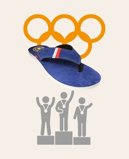 Tongs Mixtes Cuir FRANCE  Bleu