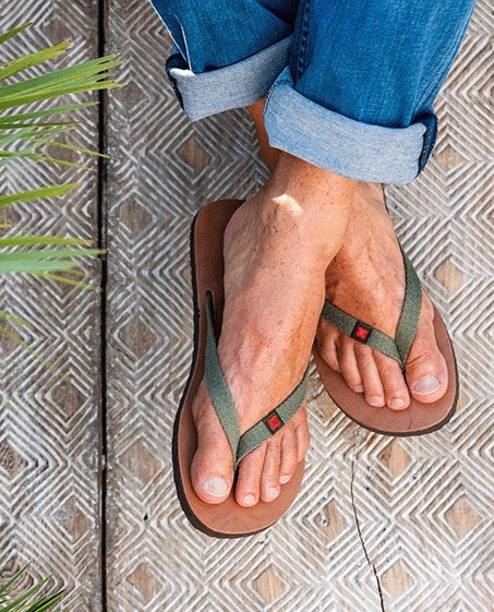 Tong Mixtes TIARE Tannage Végétal Vert