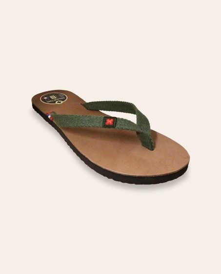 Tong Mixtes TIARE Tannage Végétal Vert