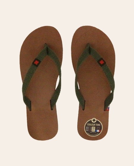 Tong Mixtes TIARE Tannage Végétal Vert