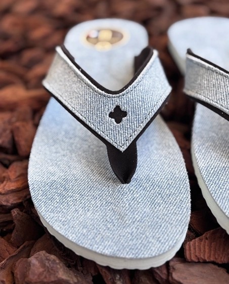 Tongs Mixtes Cuir JEAN Bleu