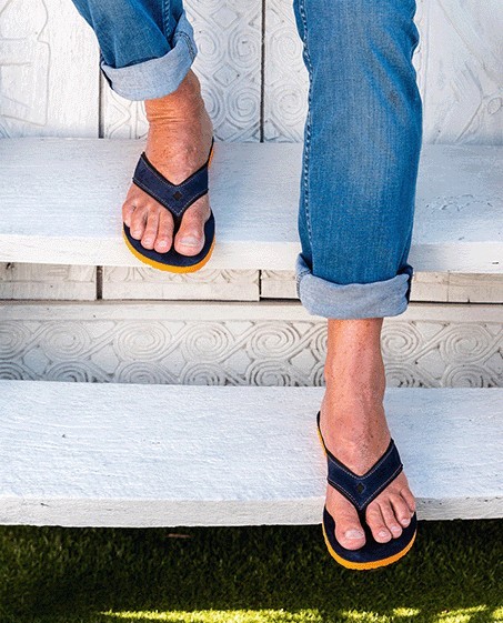 Tongs Mixtes Cuir SPERONE Marine