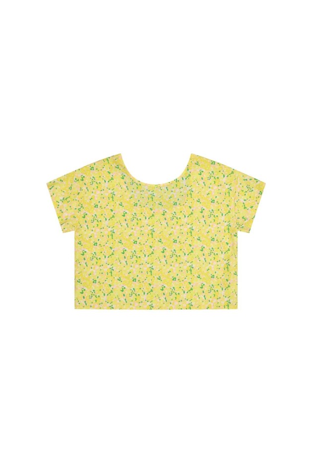 Top Viscose Imprimé Confettis Jaune