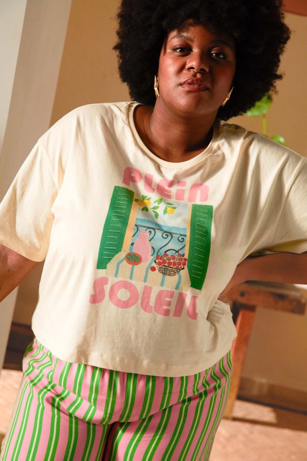 T-shirt coton imprimé Plein soleil Coton Bio