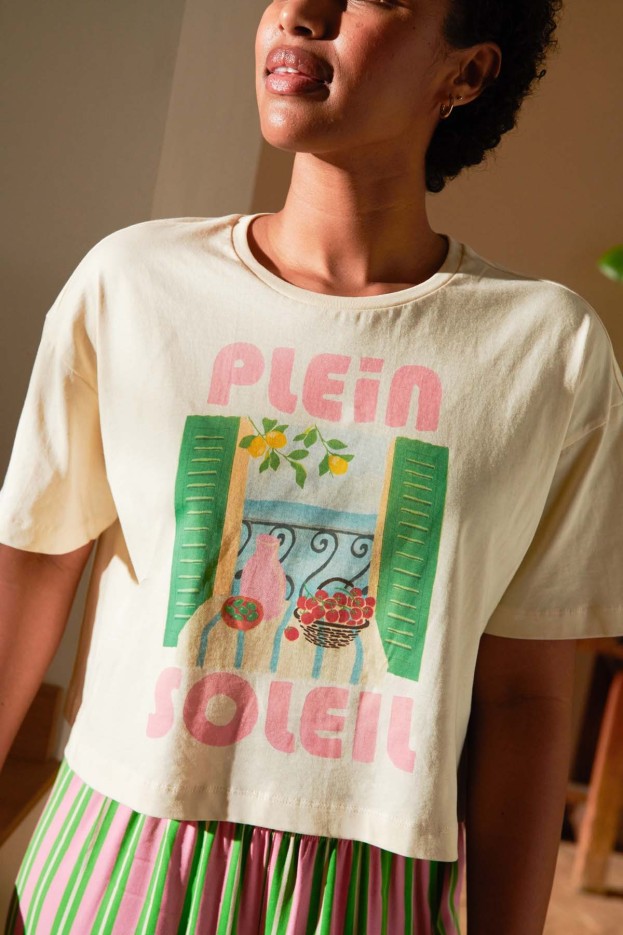 T-shirt coton imprimé Plein soleil Coton Bio