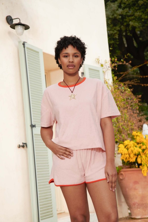 Ensemble éponge rose en Coton