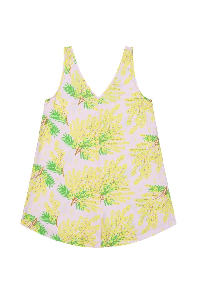 Combishort Viscose Imprimée Mimosa Lila