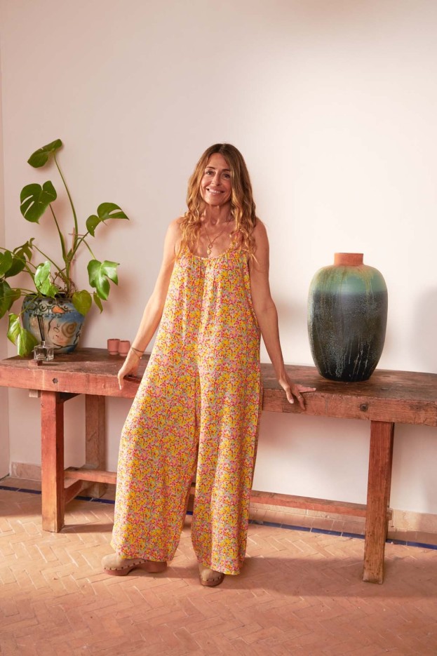 Combinaison à bretelles imprimé confettis campagne