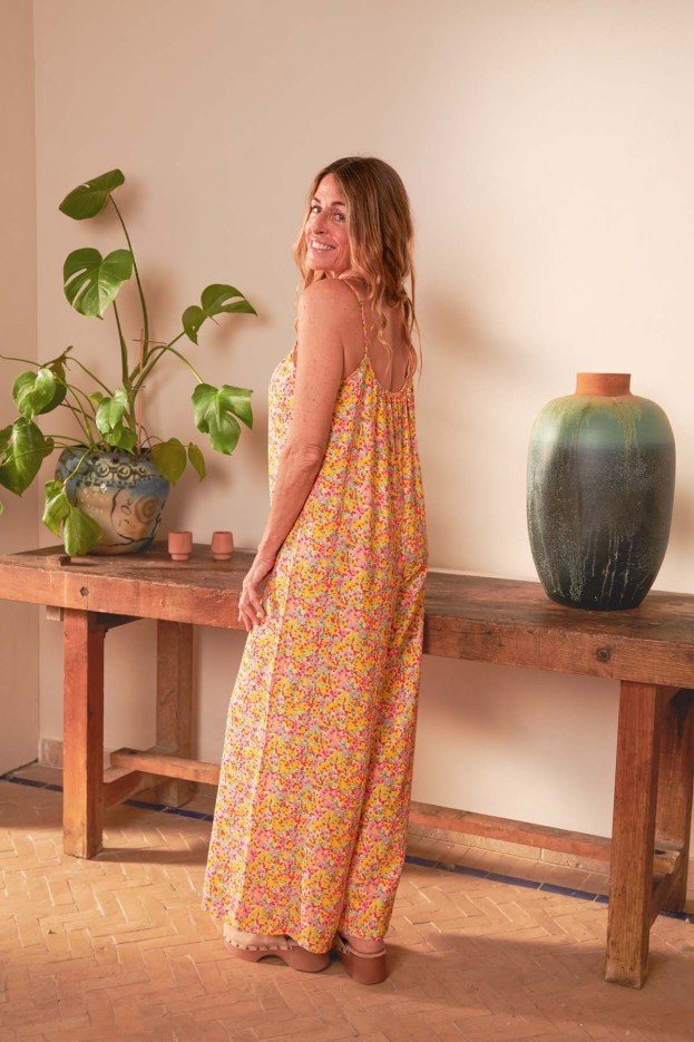 Combinaison à bretelles imprimé confettis campagne