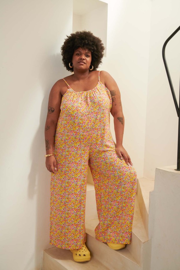 Combinaison à bretelles imprimé confettis campagne