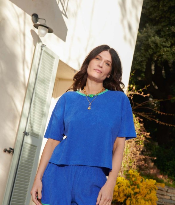 Ensemble éponge bleu en Coton