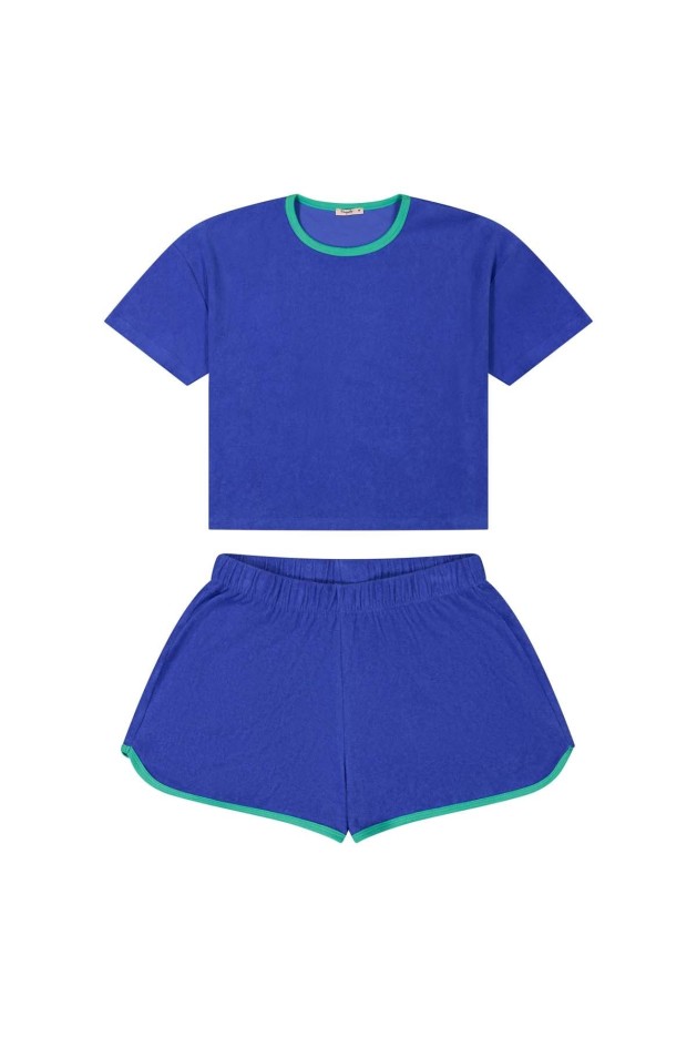 Ensemble éponge bleu en Coton