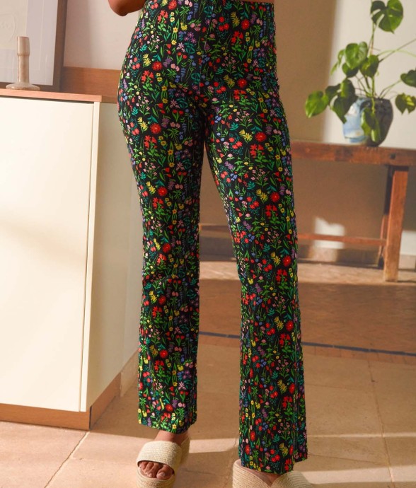 Pantalon évasé imprimé...