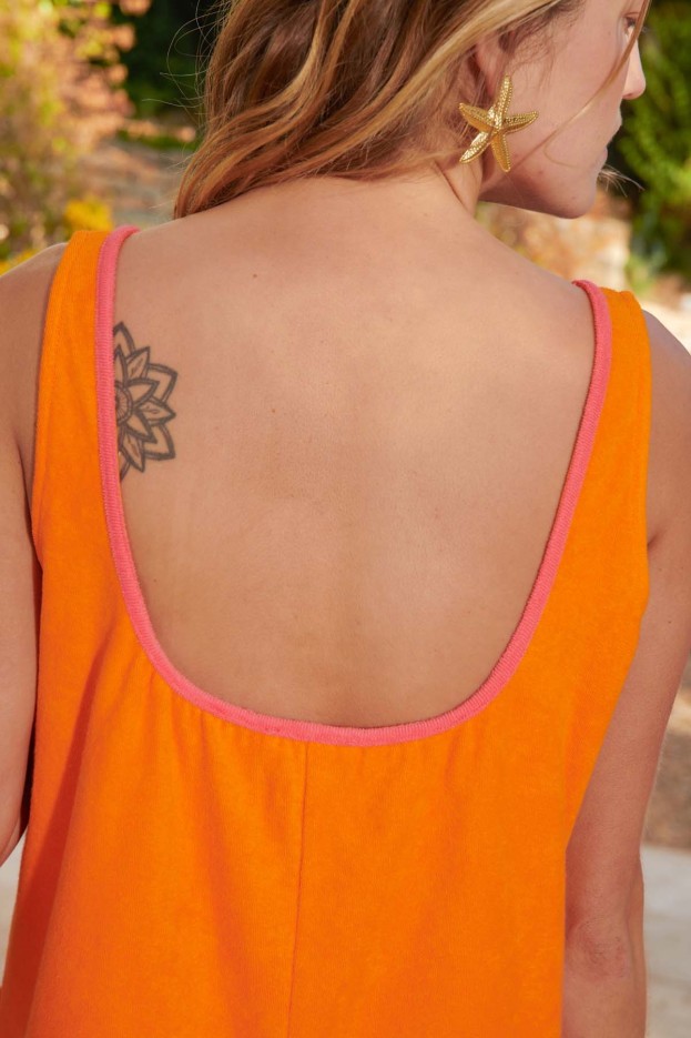 Combishort Éponge orange Coton