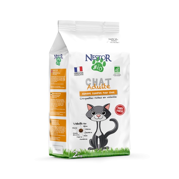 Nestor - Croquettes Bio à la Volaille pour Chat 2kg
