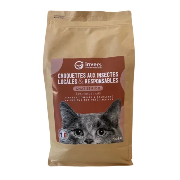 Invers - Croquettes aux Insectes pour Chat Senior 2,5kg