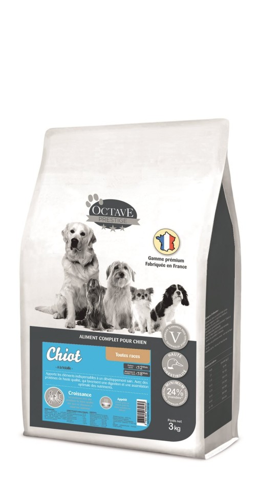 Octave Prestige - Croquettes à la Volaille pour Chiot 3kg