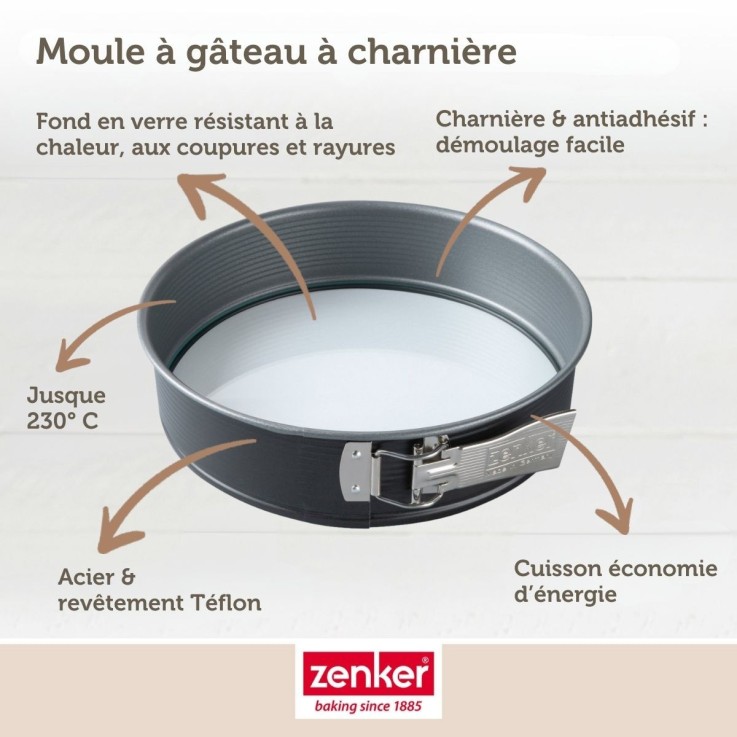 Moule à manqué Energy en acier et verre - 26 cm - gris anthracite