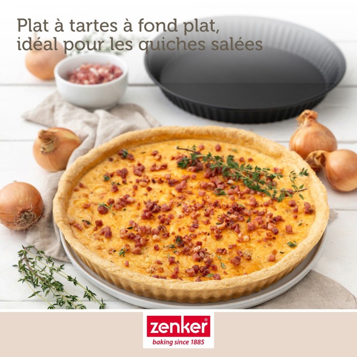 Duo de moules à quiche Spécial Countries en acier - 28 cm - noirs