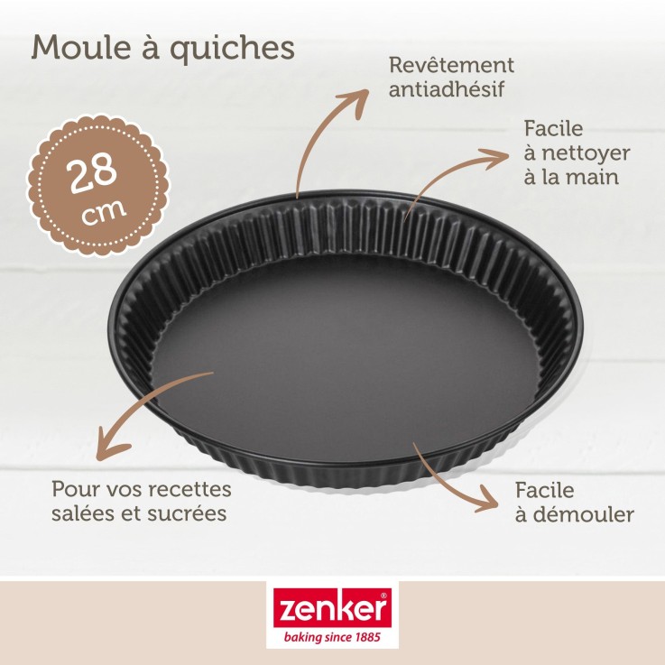 Duo de moules à quiche Spécial Countries en acier - 28 cm - noirs