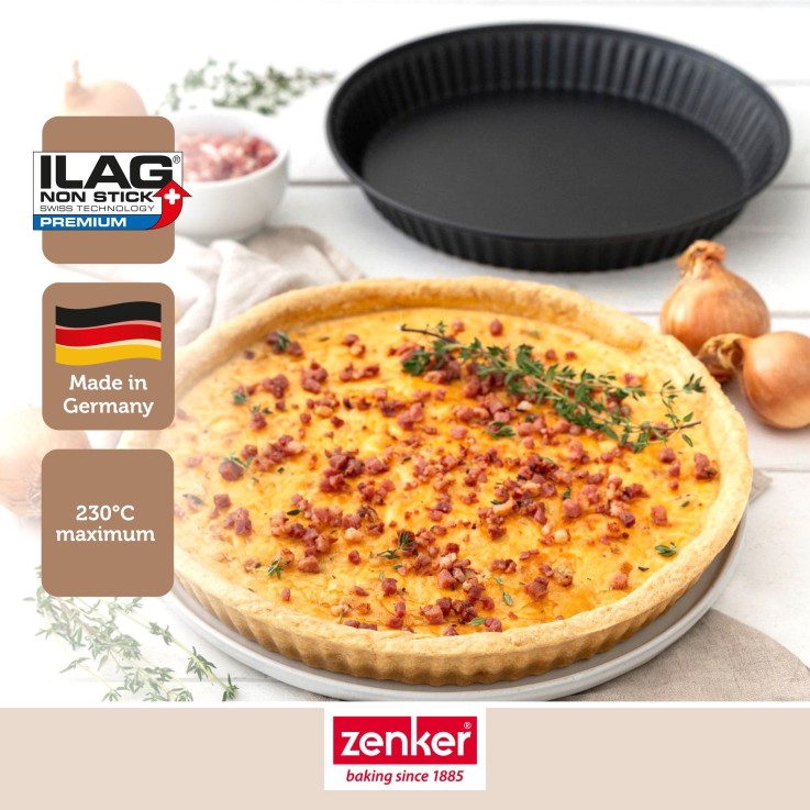 Duo de moules à quiche Spécial Countries en acier - 28 cm - noirs