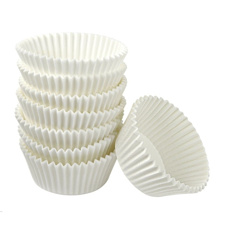 Caissettes à muffins en papier certifié FSC - 5 cm - lot de 75 - blanches