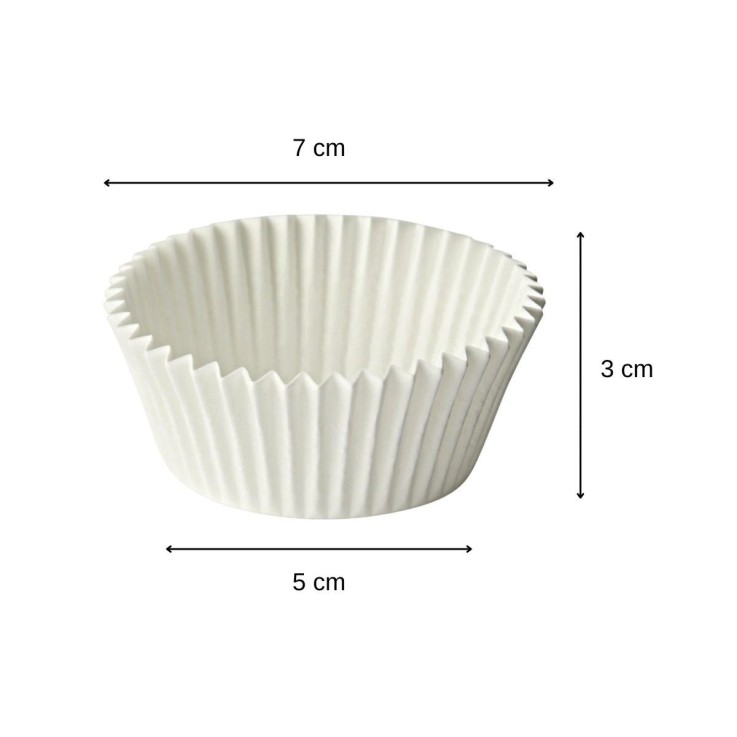 Caissettes à muffins en papier certifié FSC - 5 cm - lot de 75 - blanches