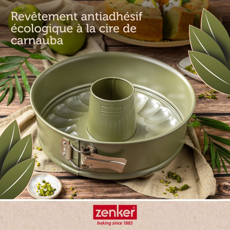 Ensemble de 2 Moules à manqué et à savarin double fond 26 cm Zenker Green Vision