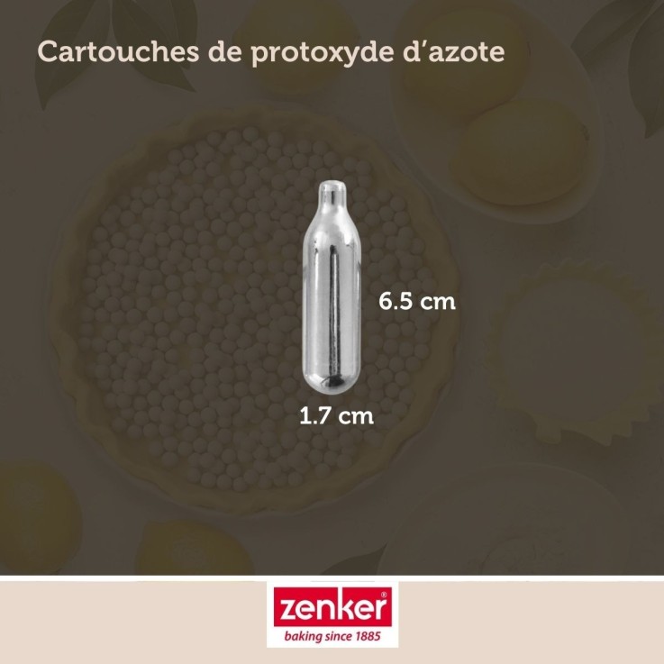 Cartouches pour siphon à chantilly Smart Pastry en inox - lot de 18