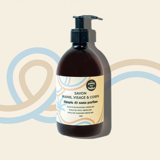 Savon Visage, Main et Corps Sans Parfum Bio (500 ml)