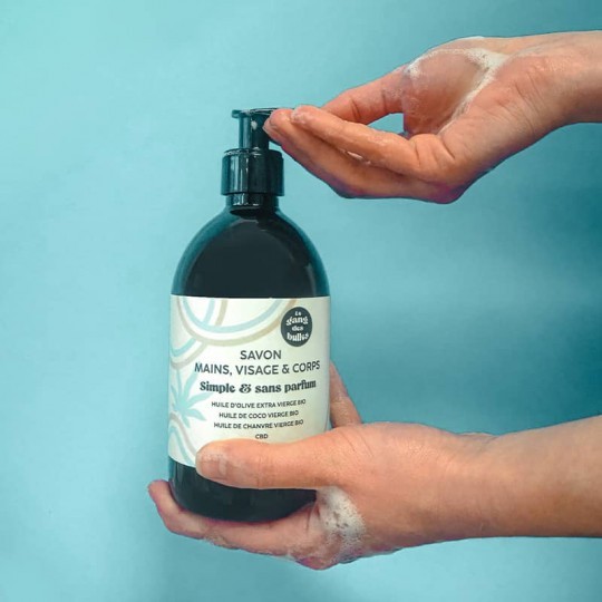 Savon Visage, Main et Corps Sans Parfum Bio (500 ml)