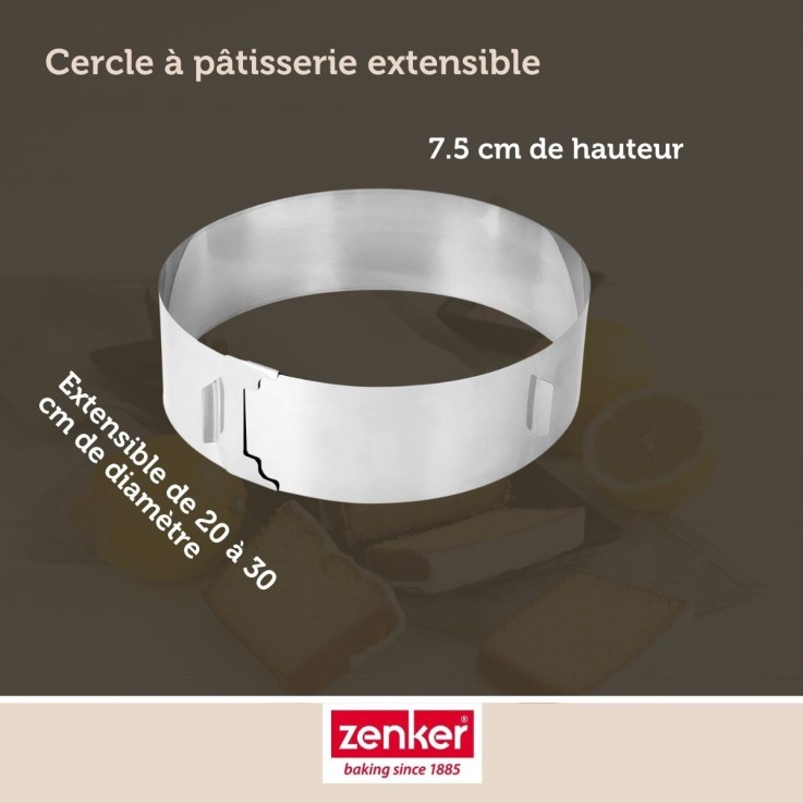 Cercle à pâtisserie réglable Smart Pastry en inox