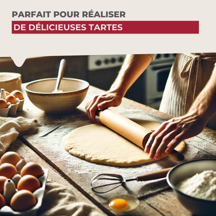 Rouleau à pâtisserie en bois - 25 cm