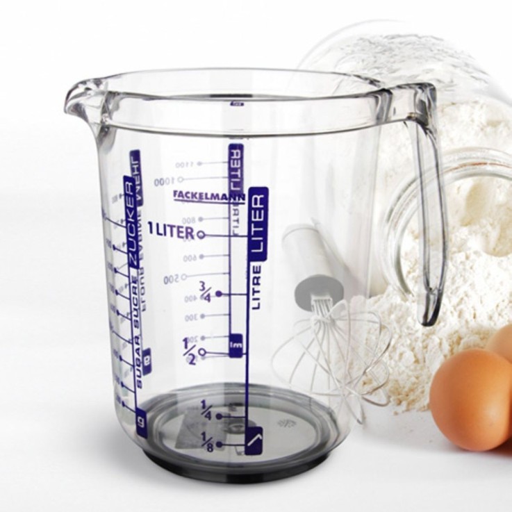 Verre doseur 1L en plastique de haute qualité Fackelmann