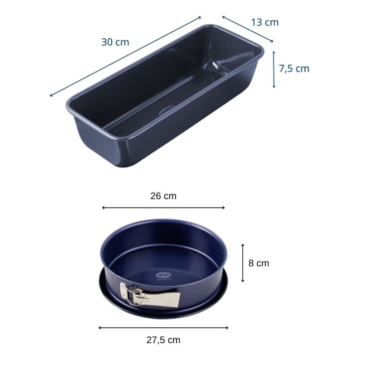 Moule à cakes 30 cm et moule à manqué 26 cm en email Dr. Oetker Back Liebe