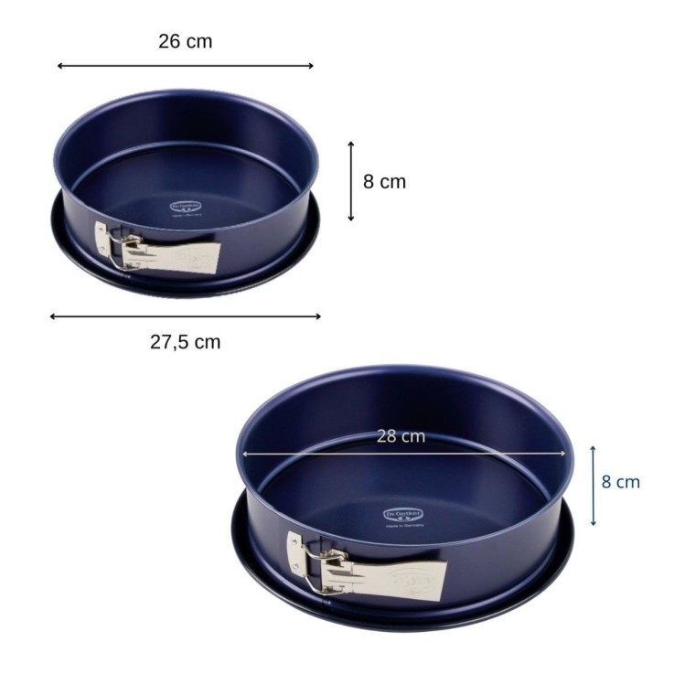 Ensemble de moule à manqué à charnière 26 et 28 cm Dr. Oetker Back Liebe