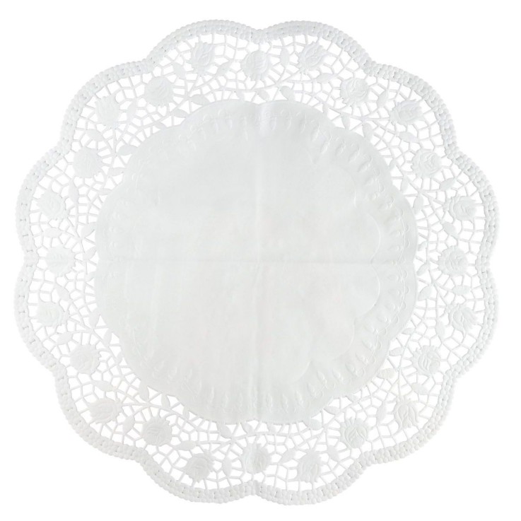 Napperons Smart Pastry en papier - lot de 30 pièces - 36 cm - blancs