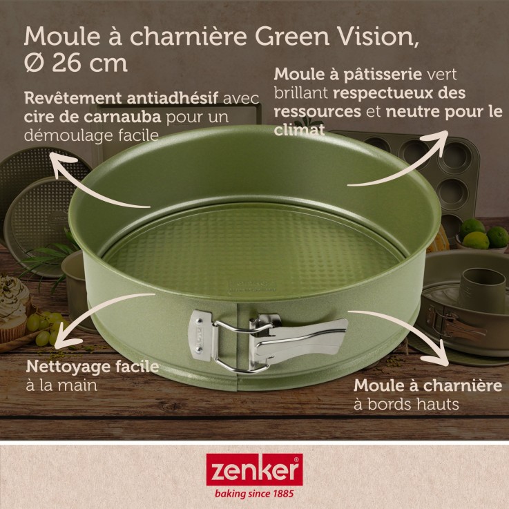 Ensemble de 2 Moules à manqué à charnière 26 cm Zenker Green Vision