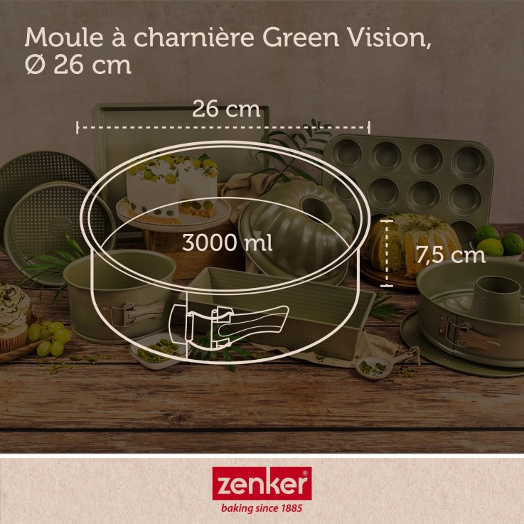 Ensemble de 2 Moules à manqué à charnière 26 cm Zenker Green Vision