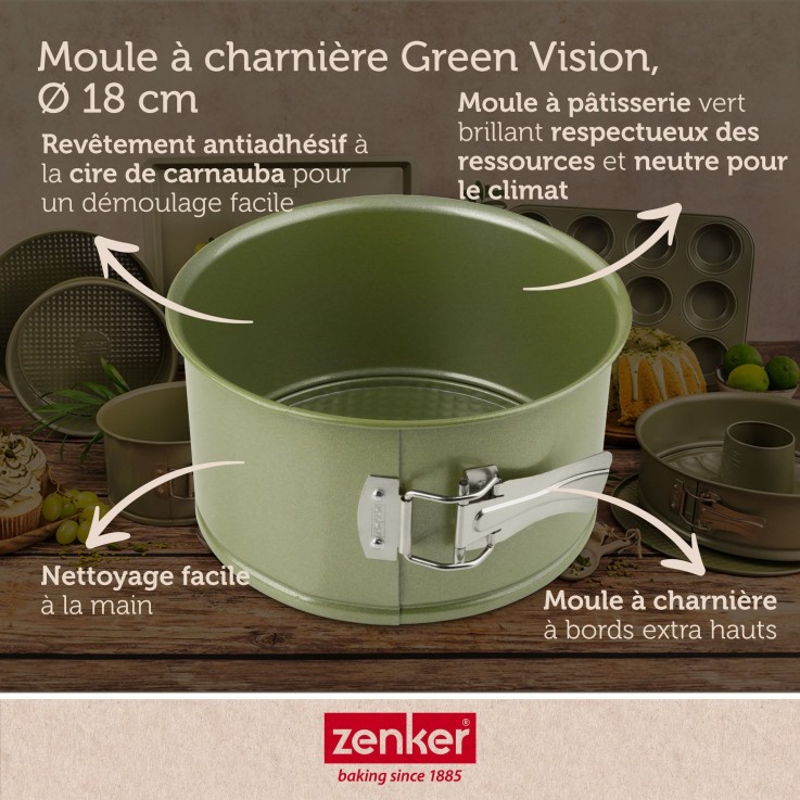 Ensemble de 2 Moules à panettone à charnière 18 cm Zenker Green Vision