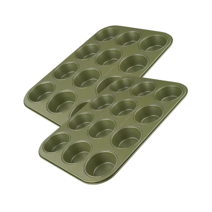 Ensemble de 2 Moules à muffins 12 empreintes 38 x 26 cm Zenker Green Vision