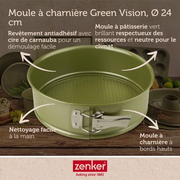 Ensemble de 2 Moules à manqué à charnière 24 cm Zenker Green Vision
