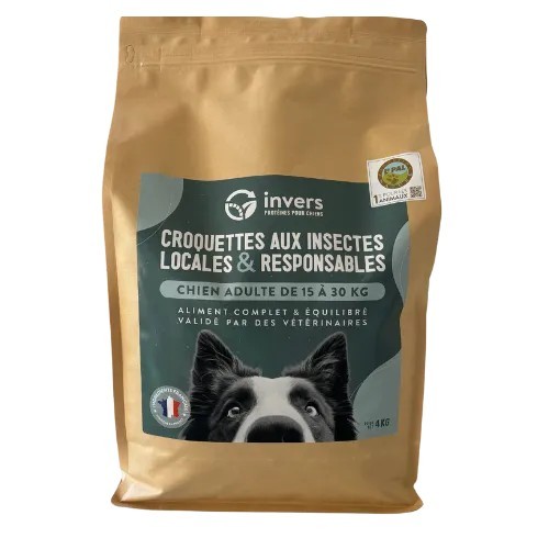 Invers - Croquettes aux Insectes pour Chien de Taille Moyenne 4kg