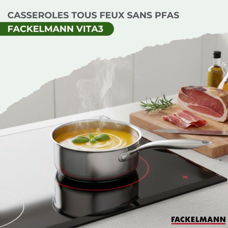 Set 2 Casseroles 14 et 18 cm inox 18/10 Triply Fackelmann Vita3