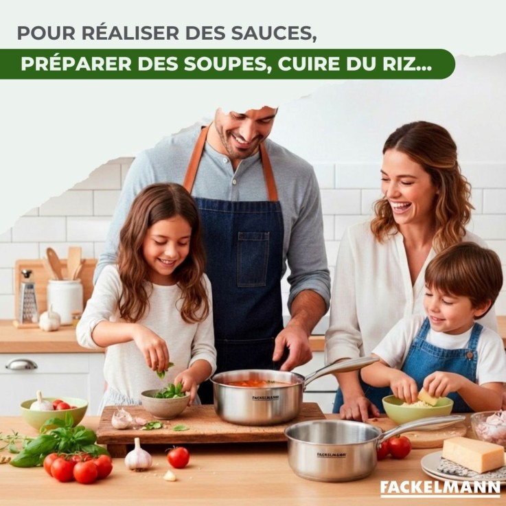 Set 2 Casseroles 14 et 18 cm inox 18/10 Triply Fackelmann Vita3