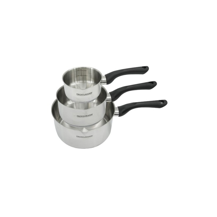 Set 3 casseroles 12 16 et 20 cm en inox Fackelmann Geneva