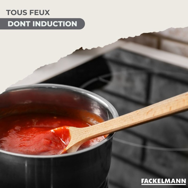 Set 3 casseroles 12 16 et 20 cm en inox et 6 ustensiles inox Fackelmann Geneva