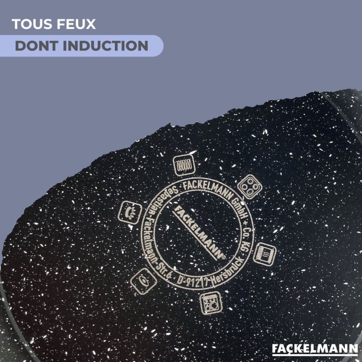 Wok 28 cm fonte aluminium revêtement antiadhésif céramique sans PFAS Fackelmann