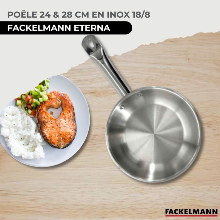 Set de 2 poêles 24 et 28 cm en inox Fackelmann Eterna